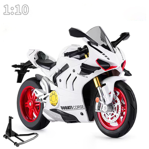 Motocicleta Ducati de Aleación a Escala 1:10, Modelo de Motocicleta Simulada, Modelo Metálico Acústico-Óptico, Juguete Coleccionable, Regalo para Niños - Product Image 2