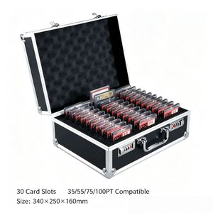 Boîte de rangement en aluminium pour cartes gradées avec double serrure à combinaison, pour cartes <span class=keywords><strong>PSA</strong></span>, BGS, TCG, <span class=keywords><strong>Pokémon</strong></span>, sportives et cartes gradées en slab - Product Image 3