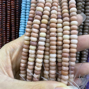 Perline naturali in pietra 4x6mm coloratissime in giada calcedonio rotonde sfuse Rondelle perline per creazione di gioielli e bracciali fai da te accessori - Product Image 4