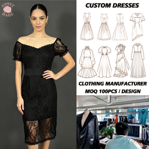 SWEET BABE Elegant Off-Shoulder Lace Bodycon <b>Dress</b> Knee-Length Cap Sleeve Sheer Layer Party Fitted Custom Made - Product Image 1