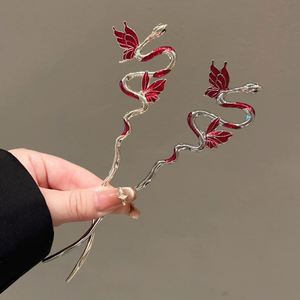 Snake Hairpin Vintage Advanced Sense Chinese Style Hair Stick Metal Flower Hair Pin Plate Hair Retro Hair Clip Hair Accessory - Product Image 3