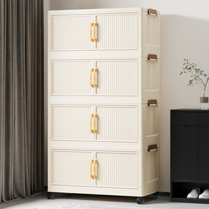 Armoire de <span class=keywords><strong>rangement</strong></span> de grande capacité, 40-78 cm de large, double porte, multi-niveaux, idéale pour organiser les vêtements dans les chambres de location - Product Image 6