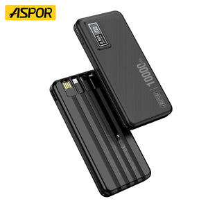 Aspor A300 ngân hàng điện 10000mAh 2025 xu hướng sạc 4 in1 được xây dựng trong cáp điện cầm tay trạm Ali thiết bị điện tử - Product Image 1