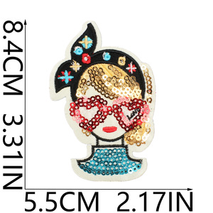 Vendita calda di piccole toppe di paillettes in ferro su scintillante labbro di ciliegio ragazza con paillettes paillettes patch di fiocco per cappello decorazione di borse per abbigliamento - Product Image 5