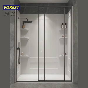 Base de <span class=keywords><strong>douche</strong></span> profonde de conception <span class=keywords><strong>italienne</strong></span> 2026, en pierre, carrée, avec plateau SMC et panneau mural SMC - Product Image 2