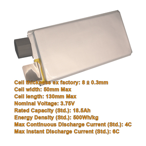 TPENERGY 500WH/KG Baterai Sel Semi Solid State NCM Bebas Anoda 4C 6C 3.75V 18.5Ah Densitas Tinggi - Product Image 2