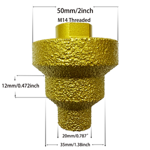 Broca Cónica <span class=keywords><strong>Multicapa</strong></span> de Diamante Ko, 20-35-50mm, Broca de Centrado <span class=keywords><strong>para</strong></span> Biselado, Rosca M14, <span class=keywords><strong>para</strong></span> Perforar Mármol, Azulejos y Porcelana - Product Image 2