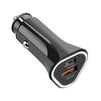 JY JY-P23 20W/38W Çift USB-C/Tip-A 12-24V Araç Şarj Cihazı Kompakt Mini 5A/4A/25A Çıkışlı Hızlı Şarj Cihazı QC3.0 PD ABS Cep Telefonu Şarj Aleti