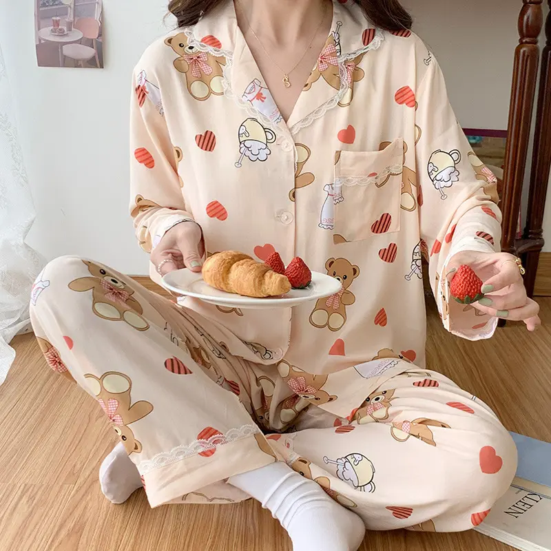 ホット販売プラスサイズナイティレディースラウンジウェアパジャマパジャマセット2個女性用ホームウェア