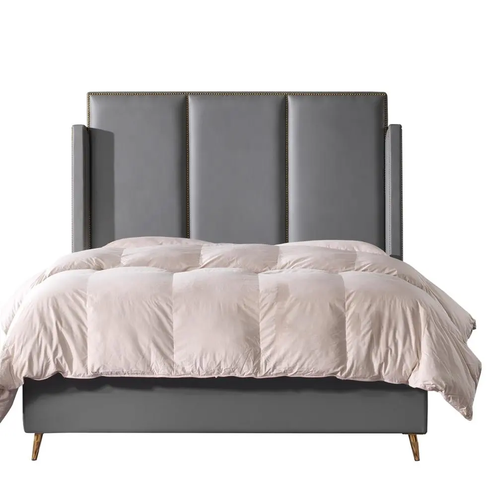 새로운 최신 디자인 침대 머리판 합성 가죽 성인 싱글 침실 세트