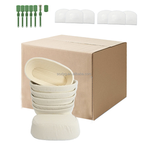 Set di Cesti <span class=keywords><strong>per</strong></span> Lievitazione in Rattan Naturale Fatti a Mano, Ovali 7/8/10/9 Pollici, con Raschietto in <span class=keywords><strong>Plastica</strong></span>, <span class=keywords><strong>per</strong></span> <span class=keywords><strong>Pane</strong></span> e Lievito - Product Image 5