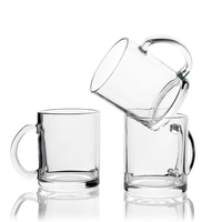 Usine En Gros Sublimation Logo Personnalisé Imprimé Blancs Tasse En Verre Thé Au Lait Tasse À Café Avec Poignée Transfert De Revêtement Thermique De Chaleur