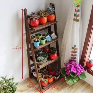 Wooden Multi Layer Plant Stand 3 Tier Foldable Standing <b>Rack</b> For Living Room Balcony Greenery Storage <b>Shelf</b> - Product Image 4