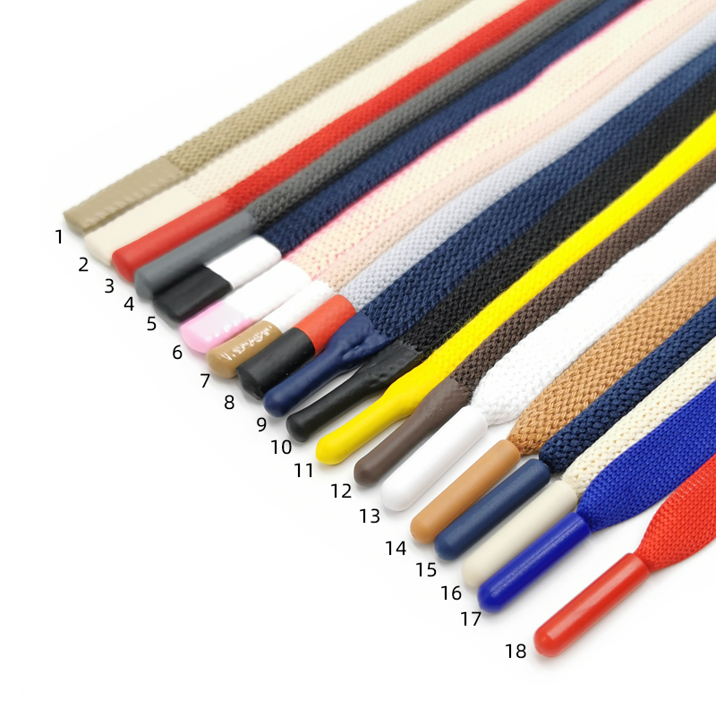Оптовая продажа, новый шнур, шнур из полиэстера 6 мм с силиконовыми наконечниками, 10 мм, плоский шнурок с капюшоном, цветной шнурок