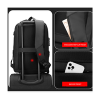 Sac à dos pour ordinateur portable imperméable à coque rigide antivol avec fermeture éclair, chargeur USB EVA, très résistant, capacité de 36 à 55 L, pour étudiants et professionnels