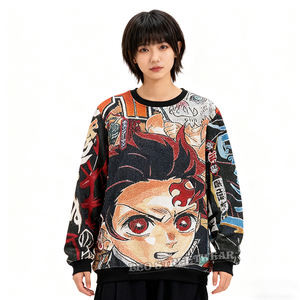 Felpa con cappuccio personalizzata Anime intrecciata in tessuto da uomo vestiti interi girocollo camicie a maniche lunghe Unisex - Product Image 3