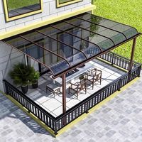 Design moderne Meilleur prix Toit plat décoratif isolant en verre Maison de jardin Toit d'auvent en PC pour le marché américain