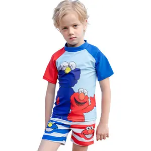 नई डिजाइन कार्टून कूल चित्र छोटा लड़का बिकनी सूरज-सुरक्षात्मक पहनने बच्चा लड़का swimwear के