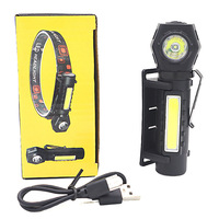 Lampu Kepala Mini Luar Ruangan IP65 USB Tipe-C Dapat Diisi Ulang LED Senter Ultra Terang untuk Memancing Malam Hari Daya Tahan Baterai Lama Klip Pena Magnetik