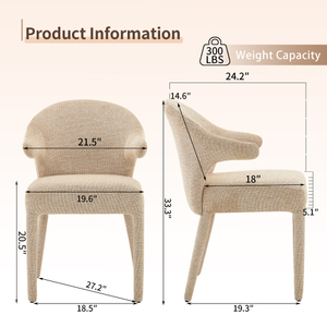 Modern Convertible Boucle Fabric <b>Dining</b> <b>Armchair</b> Metal Legs High-Resilience Sponge for Home <b>Dining</b> Room Bedroom Hotel Use - Product Image 6