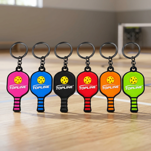 Fashion Cute <b>Mini</b> Pickleball Sports Keychain Plastic Pickle Ball Racket Bag Charms Pendant <b>Keyring</b> Pickle Ball Fans Party Gifts - Product Image 1