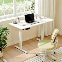PRORIALS - Estación de Trabajo Moderna y Duradera con Altura Ajustable, de una Sola Columna Rectangular, con Superficie de Madera y Estructura Metálica, Escritorio Eléctrico con Elevación