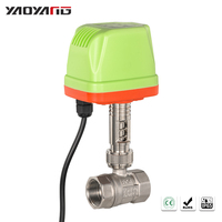 Vanne à bille motorisée à trois voies en laiton/acier inoxydable 304, étanche IP65, DN15 DN20 DN25 PN40, vanne à eau électrique haute pression