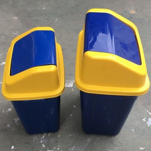 Recycling <b>Bin</b> 30L Rectangular PP Material Push <b>Cover</b> Indoor Outdoor Use - Product Image 3