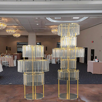 Décoration de Table d'Accessoire de Mariage Support à Fleurs Haut en Métal Doré Centre de Table de Mariage pour Fournitures d'Événements et de Fêtes