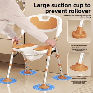 Modern Grooved Bath <b>Chair</b> with Widened Design Non-Slip Foldable for <b>Elderly</b> and Pregnant Women 150kg Capacity Bathroom Use - Product Image 3