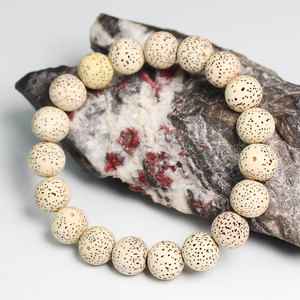 Bodhi Seed <b>Bracelet</b> Round Beads Single Strand Unisex Jewelry Pure White High Density Undegreased Buddhism Gift - Product Image 4