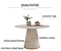 Ensemble de table à manger blanche en marbre, design nordique moderne, table de salle à manger en pierre épaissie, 6 et 8 chaises