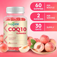 Hoytone OEM Gummies sans sucre CoQ10 250mg, Huile de poisson Oméga 3, Glycinate de magnésium – Santé cardiaque, Énergie, Soutien immunitaire – 60 unités