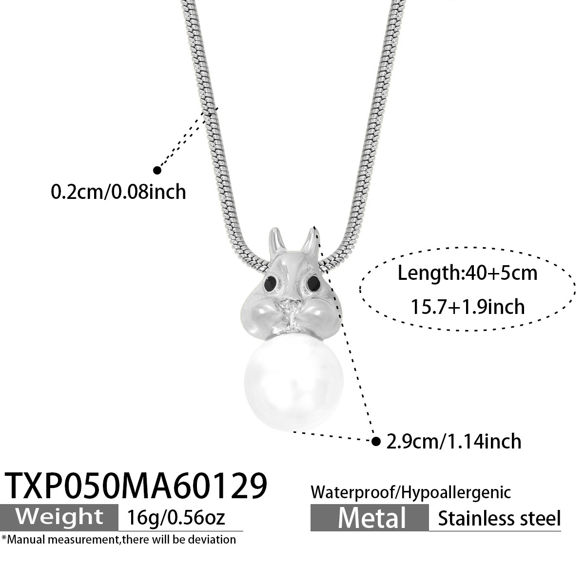 Txp050-steel color necklace