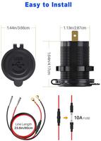 Prise de chargeur USB à Charge rapide 12V/24V double QC3.0 avec interrupteur à bouton d'alimentation pour voiture, voiturette de Golf, bateau marin