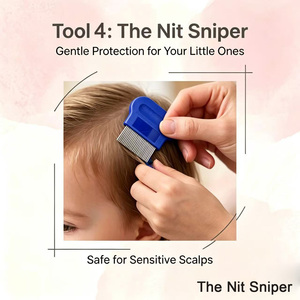 Juego de 4 Peines para Piojos de Acero Inoxidable - Peines de Doble Cara para Eliminar <span class=keywords><strong>Pulgas</strong></span> y Huevos de Piojo, Peines de Dientes Finos para el Cuidado del Cabello de Niños y Mascotas - Product Image 5