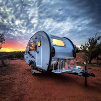 EcoCampor Remorque de camping-car teardrop tout-terrain sur mesure, cadre en aluminium avec mini fibre de verre extensible pour le camping et les voyages