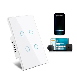 US Standard WIFI Touch Sensor Light Switch 1/2 /3/4 Gang Voice Control Smart Home Wall Switch Panel