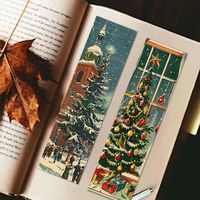 Marque-pages illustrés rétro de Noël, marque-pages esthétiques, décorations de lecture, accessoires pour journal, cadeaux de Noël