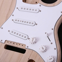 TC Factory DIY Solid Basswood Maple 36-Inch 6-String Electric Guitar Kit S-S-S Pickup Unfinished Unassembled Version