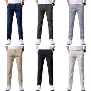 Pantalon Chino Kaki Homme Personnalisé OEM ODM Tissu Peigné Classique Décontracté Mélange Polyester/Coton Coupe-Vent Doux - Product Image 5