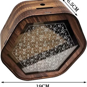 Tirelire en bois avec balance numérique, couvercle transparent, portable, pour enfants et adultes, décoration de la maison, cadeau - Product Image 5