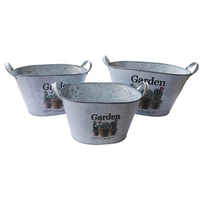 Pots à fleurs en fer pour plantes succulentes de jardin et de maison, gris, logo personnalisé, paniers en métal avec poignée
