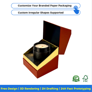Caja de Regalo de Lujo para Velas Aromáticas, Caja de Regalo para Frascos de Velas, Cajas de Embalaje con Acabado Mate y Lámina Dorada para Velas - Product Image 2