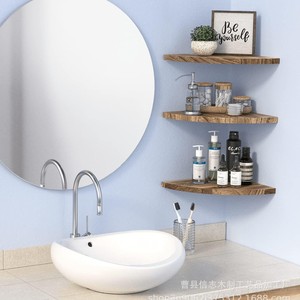 Wooden Wall Mounted Corner <b>Shelf</b> Floating Polygonal Multipurpose Durable For Living Room <b>Bedroom</b> - Product Image 3