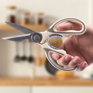 <b>Kitchen</b> <b>Scissors</b> Set Stainless Steel Thickened Multi Function For Home Use Orange White Off White Elbow Shape - Product Image 3