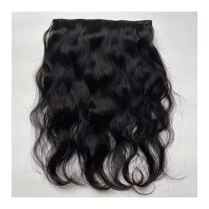 New trend natural body wave virgin human hair extensions clip in ins for salon seamless clip in hair extension