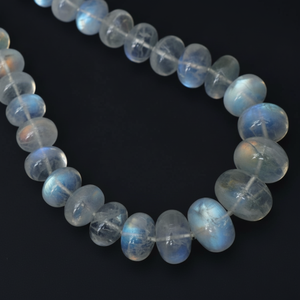 Cuentas de piedra lunar arcoíris, piedras preciosas naturales para la fabricación de joyas, piedra lunar de fuego llamativa azul con bonitas cuentas sueltas - Product Image 1