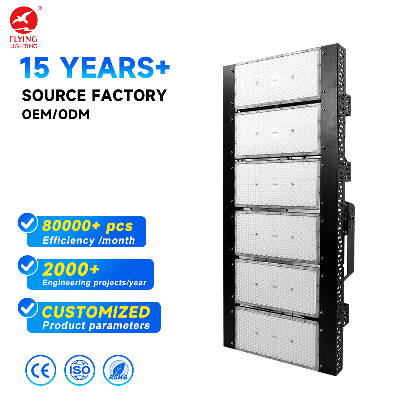 New High Power Aluminum IP65 Outdoor 100W-1400W LED Modular Tunnel & Stadium Flood Lights 180 Adjustable Beam Angle 3500-6500K