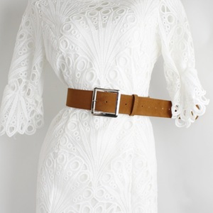 <span class=keywords><strong>Ceinture</strong></span> amincissante rétro style Maillard en <span class=keywords><strong>velours</strong></span> de peau de cerf PU pour <span class=keywords><strong>femme</strong></span>, avec boucle ardillon en alliage, 4,7 cm x 103 cm - Product Image 4